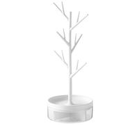 BESTOMZ Schmuckhalter Ständer aus Weißem Kunststoff mit Halsketten Präsentationsständer und Schmuckorganisierer für Aufbewahrung und Präsentation von Schmuck Am Bett