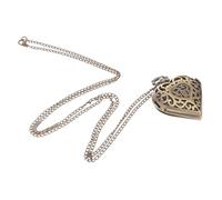 BESTOMZ Vintage Taschenuhr mit Kette für Damen und Herren Herzförmiges Design aus Langlebigem Metall Mechanisches Uhrwerk Wasserfest mit Abnehmbarer Kette