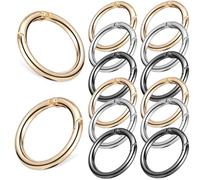 BESTonZON 15 Stück Runde Metall Karabinerhaken mit Federverschluss Glänzend 1 Zoll für Schlüsselanhänger Taschen Geldbörsen Handtaschen und Bastelarbeiten