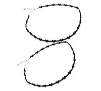 BESTonZON 2 Stück Silberne Choker Halsketten mit Herzanhänger Kurze Leichte Damen Halsbänder für Alltag und Geschenk