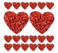 BESTonZON 200 Stück Pailletten Herz Patches 15cm Rot Selbstgemacht Schmuckaufnäher für Kleidung Taschen Basteldekoration