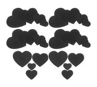 BESTonZON 24 Stück Schwarze Aufbügelbare Herzflicken aus Gesticktem Stoff Bügelflicken für Kleidung Reparatur und Dekorationsapplikationen für Jeans Jacken Hemden Hüte und Taschen