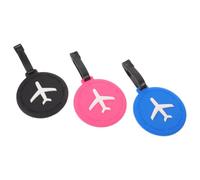 BESTonZON 3 Stück Silikon Kofferanhänger Flugzeugform Gepäckanhänger aus Pvc Flexibel und Leicht zu Reinigen für Flughafen Transit und Volle Terminals