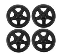 BESTonZON 4 Stück Anhängerstützenräder aus Schwarzem Kunststoff für Einkaufswagen und Outdoor Trolley Verschleißfest und Einfach zu Montieren für Supermarkt Einkäufe