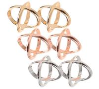 BESTonZON 6 Stück Pack X Förmige Metallschalringe aus Glattem Metall Große Damen Schalclips in Silber Roségold und Gold für Vielseitige Halstücher und Seidenschals