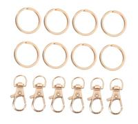 BESTonZON 60 Stück Teiliges DIY Schlüsselring aus Robustem Zinklegierungs Metall Flache Goldene Schlüsselringe und Karabinerhaken Vielseitig für Autoschlüssel Haustürschlüssel und Anhänger