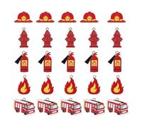 BESTonZON Feuerwehr Schlüsselanhänger Tragbar und Verschleißfest 25 Stück aus Legierung Kleiner Feuerwehrauto und Flammen Anhänger für Auto Charm und Feuerwehr Motto Party