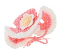 BESTonZON Gestrickte Katzenmütze mit Niedlichem Cartoon Design Weiches Wollgarn Rosa S Größe Haustierhut für Halloween und Weihnachtskostüm Geeignet für Katzen und Kleine Hunde