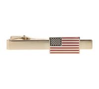 BESTonZON Goldene Krawattenklammer aus Kupfer mit Amerikanischer Flagge Stilvoller Anzug accessoire für Herren für Business Hochzeit und Patriotische Feiern Robust und Elegant