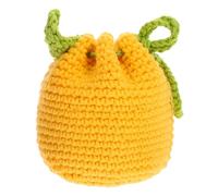 BESTonZON Niedliches Gehäkeltes Münztäschchen mit Kordelzug Handgefertigte Kleine Geldbörse aus Baumwolle Tragbares Portemonnaie für Damen und Kleingeld