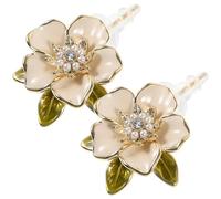 BESTonZON Perlen Blumen Ohrringe Damen Ohrstecker S925 Silber Nadel Leicht Langlebig Elegant für Party Geschenk
