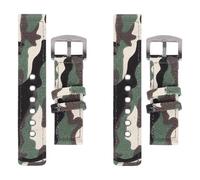 BESTonZON Robustes Camouflage Uhrenarmband aus Canvas Nylon 22mm - 2 Stück Strapazierfähige Ersatzbänder für Alltag und Freizeit