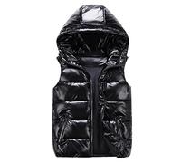 BESTORI Herren Steppweste Weste mit Kapuze Sportweste Leicht Winter Ärmellos Jacke Outdoor mit Reißverschluss Schwarz, XL