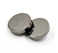 Bestowal 10 Stück Metall Flache Knöpfe für Frauen Kleidung, Woolen Mantel, Mann Jacken, Hemd, Hose - Runder Geformter Nähender Knopf (Schwarz, 25mm)