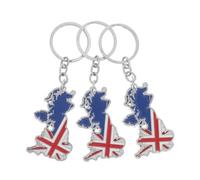 BESTOYARD Schlüsselanhänger Widerstandsfähig und Praktisch mit Britischer Flagge 3 Stück aus Zinklegierung für Rucksack und Alltag