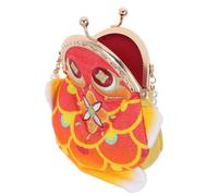 BESTOYARD Vintage Lock Handtasche 3D-fischmuster Bestickte mit Chinesische Perlenverzierung Kiss Verschluss Tragbar und Sicher und Geburtstagsfeiern und Reisen