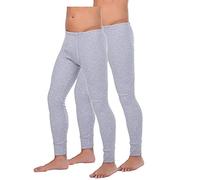 BestSale247 2er Pack Herren Thermo Unterhose Lang -Thermo Unterhemd Männer Skiunterwäsche Thermounterwäsche Baumwolle (Grau, XXL)
