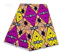 Besttoolifes Afrikanischer Wachsdruckstoff, Polyester-Bastelstoff zum Nähen von Kleidern und Patchwork-Projekten, lebendiges ghanaisches Textil, 91 x 114 cm quadratisch (FP6406)