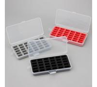 Besttoolifes Aufbewahrungsbox für Nähmaschinen-Spulen, verdickter Organizer mit Schwammeinsatz, transparenter Kunststoffkoffer mit Schnallenverschluss für Wandmontage, Grau