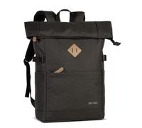 BestWay Rolltop Rucksack „Campus Style“ Unisex mit 15,6 Zoll Laptopfach & 19L Volumen -50x26x16 cm, 580g leicht, gepolsterte Schultergurte - ideal für Schule, Uni, Büro & Freizeit (schwarz)