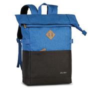 BestWay Rolltop Rucksack „Campus Style“ Unisex mit 15,6 Zoll Laptopfach & 19L Volumen -50x26x16 cm, 580g leicht, gepolsterte Schultergurte - ideal für Schule, Uni, Büro & Freizeit (navy/schwarz)