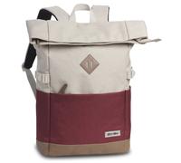 BESTWAY® Rucksack Campus Sytle Rolltop weiß/rot variabel von 19 bis 25 Litern