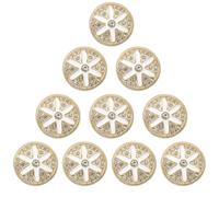 BESTYASH 10 Stück Runde Metallknöpfe 25mm für Mäntel Modische Glänzende Zinklegierungs Knöpfe mit Strass Elegantes Zubehör für Wollmäntel und Kleidung