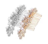 BESTYASH 2 Stück Elegante Braut Haarkämme Perlen Steckkämme für Hochzeit Haarschmuck Frauen Leichtes Design Komfortabel für Braut und Brautjungfern Festliche Anlässe