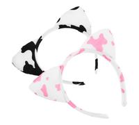 BESTYASH 2stücke Kuhohren Haarreif für Erwachsene und Junge Mädchen Kuh-haarreif mit Tierohren-muster Kopfschmuck für Halloween Party und Geburtstag Accessoire aus Plüsch