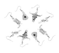 BESTYASH 4 Paar Cowgirl Ohrringe Damen Hängeohrringe Stiefel Cowboyhut Western Ohrschmuck Boho Stil