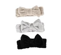 BESTYASH Damen Stirnband Coral Fleece 3 Stück Elastisch Make up Haarbänder Mit Schleife Zum Waschen Des Gesichts Spa Kopfband