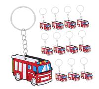 BESTYASH Feuerwehr Schlüsselanhänger 12 Stück - Feuerwehr Anhänger Schlüsselring Für Kindergeburtstag Mitgebsel Und Party Dekoration Mottoparty