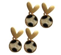 BESTYASH Silberne Ohrstecker Herzform mit Kuhmuster Kleine Leichte Ohrringe Damen Geschenk Schmuck