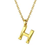 Bestyle Anhänger Kette Damen Edelstahl Buchstaben Halskette 18k vergoldet Necklace Women Goldkette Modeschmuck für Frauen Mädchen Kind buchstabe h