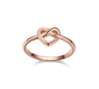 Bestyle Ring mit Herz 925 Frauen Silberring Knotted Heart Fingerring Eheringe Wickelring Modeschmuck, Roségold, Ringgröße 65
