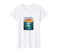 Besuchen Sie Jasper National Park Alberta Kanada Retro Elch Preisgünstiges Grafik-T-Shirt, Damen, Weiß, XS