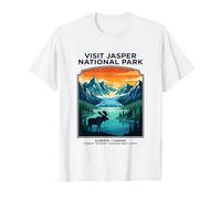 Besuchen Sie Jasper National Park Alberta Kanada Retro Elch T-Shirt