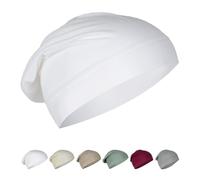 beties "BasicSoft Jersey Beanie Schlafmütze 100% Baumwolle in pur-weiß, vielseitiger Einsatz als Chemo-Mütze, Kopfbedeckung bei Haarausfall, Skull-Cap
