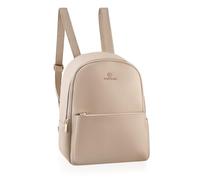 BETLEWSKI Damen Rucksack Miley - Kleiner Stadtrucksack aus Kunstleder, 2 Farben, Uni, Verstellbare Schultergurte, Minimalistisch, Ideal für Stadt und Arbeit (Beige)