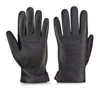 BETLEWSKI - Herren Handschuhe aus Schafsleder gefüttert - Warme Winter Lederhandschuhe für Männer in Schwarz mit Wollfutter - Winterhandschuhe für Touchscreens - Modell LIAM iTOUCH - XL