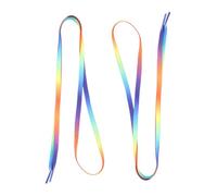 BETOOKY 1 Paar Elastische Regenbogen Schnürsenkel für Turnschuhe aus Polyester Flach und Modisch für Erwachsene und Einfach zu Verwenden