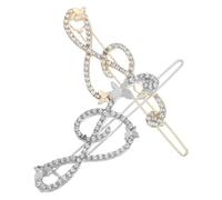 BETOOKY 2 Stück Legierung Strass Haarspangen Musiknoten Form Haarklammern Haarschmuck für Damen Mädchen Frisuren