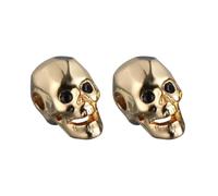 BETOOKY 2 Stück Punk Selbstgemacht Geisterkopf Anhänger aus Kupfer in Totenkopf Form Goldfarbene Schmuckperlen für Armbänder und Bekleidungsdekoration für Modeschmuck und Accessoires