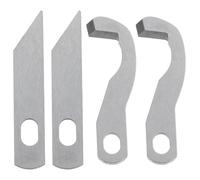 BETOOKY 4 Stück Overlockmesser aus Metall Silber Ober und Untermesser für Haushalts Overlockmaschinen Ersatzteile für Professionelle und Näharbeiter