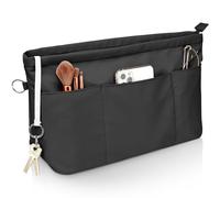 Betoores Handtaschen Organizer, Taschenorganizer Nylon Wasserdicht Taschen Organizer Shopper, Tote Bag Organizer mit Schlüsselbund und Reißverschluss, Schwarz-XL