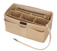 Betoores Taschenorganizer Filz Innentaschen für Handtaschen, Bag in Bag Organizer Innentaschen für Speedy 35 und LV Neverfull MM,Beige - L