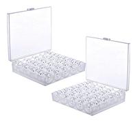 BetterJonny 50 Stück Nähmaschinen Spulen, Kunststoff Nähmaschine Spulen Unterfadenspulen Mit Transparent Spulenbox für Gängige Spule Nähmaschine