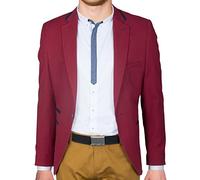 BetterStylz FoxBZ Sakko Jackett Blazer Freizeit Business Jacke Slimfit Bordeaux Rot (58)