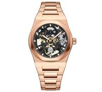 BETTIMER Automatikuhren Herren mit Skelett-Design Schweizer SL2203 Automatikwerk 38,5mm 316L Edelstahl 10ATM Wasserdicht Saphirglas mit 3-Fach AR-Beschichtung Mechanische Uhr Herren (Gold)