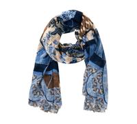 Betty Barclay Damen Basic-Schal mit Blumenprint ACC, Blau/Beige